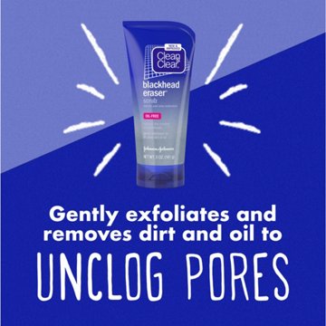 Clean & Clear Blackhead Eraser Facial Scrub, 2% Salicylic Acid