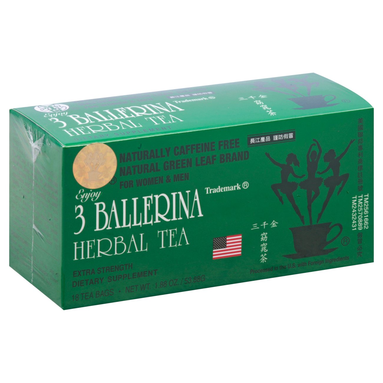 3 Ballerina Tea Extra Strength No Caffeine Dieters' Drink Shop Tea at