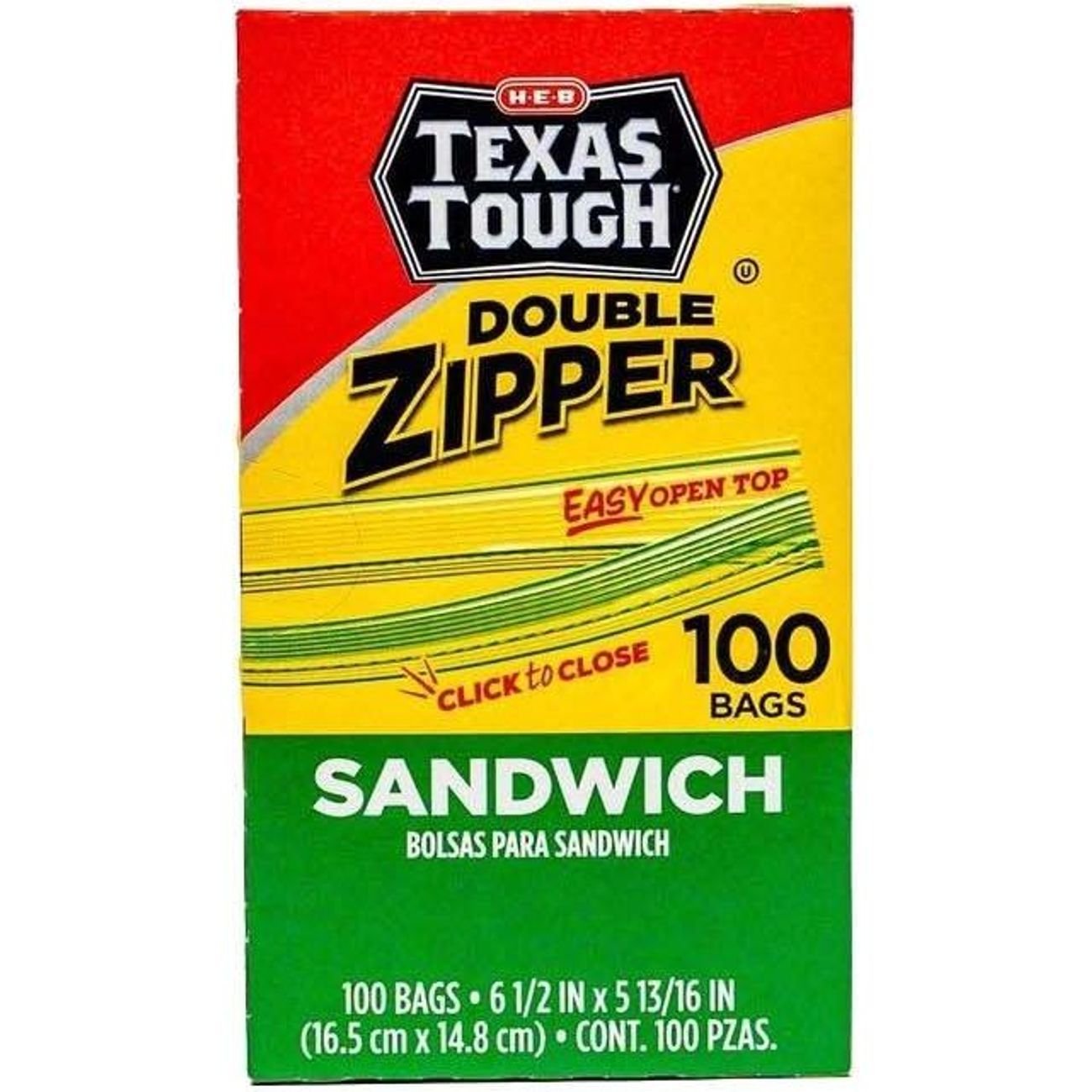 HEB Texas Tough Double Zipper Sandwich Bags Shop Storage Bags at HEB