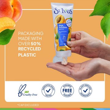 St. Ives BHA Exfoliant Apricot Face Scrub for Acne Prone Skin, 6 oz