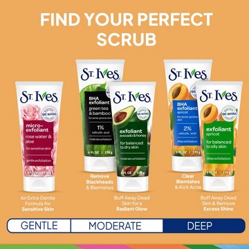 St. Ives BHA Exfoliant Apricot Face Scrub for Acne Prone Skin, 6 oz