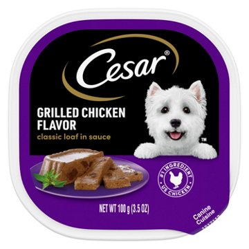 Cesar Wet Dog Food Classic Loaf in Sauce Easy Peel Trays - Grilled Chicken Flavor