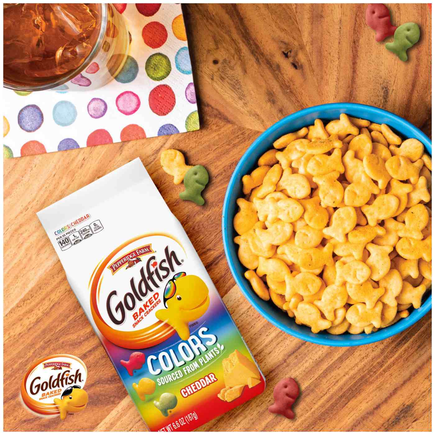 Goldfish Colors Cheddar Cheese Crackers; image 2 of 5