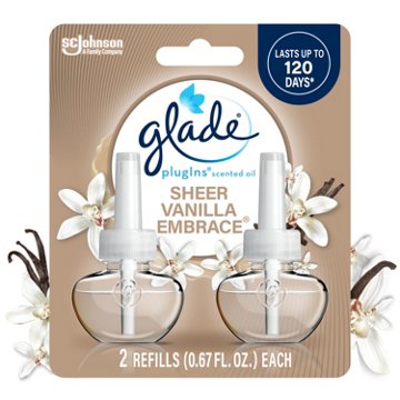 Glade PlugIns Scented Oil Air Freshener Refills - Sheer Vanilla Embrace, 2 ct