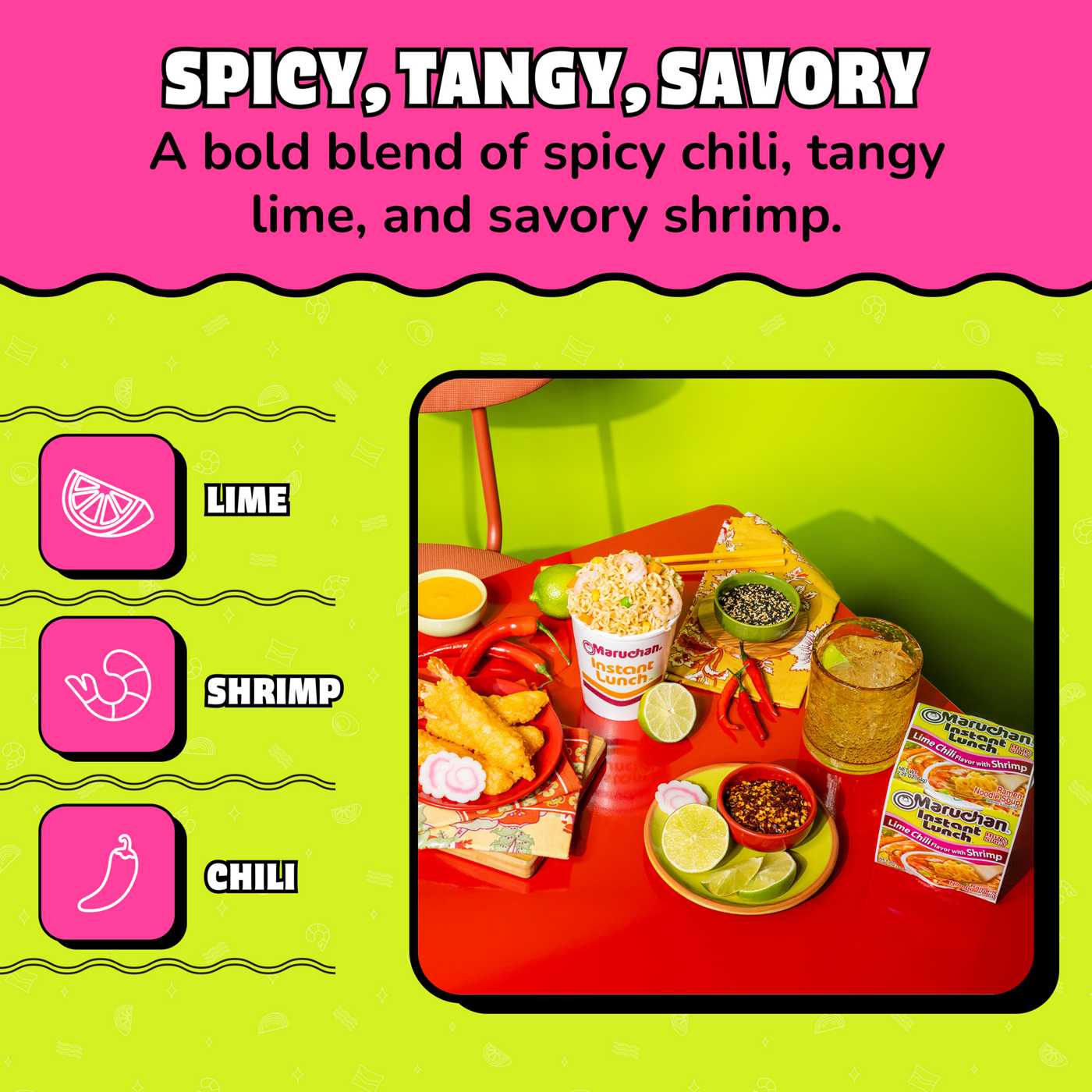 Maruchan Instant Lunch Ramen Noodle Soup - Lime Chili Flavor with Shrimp; image 3 of 6