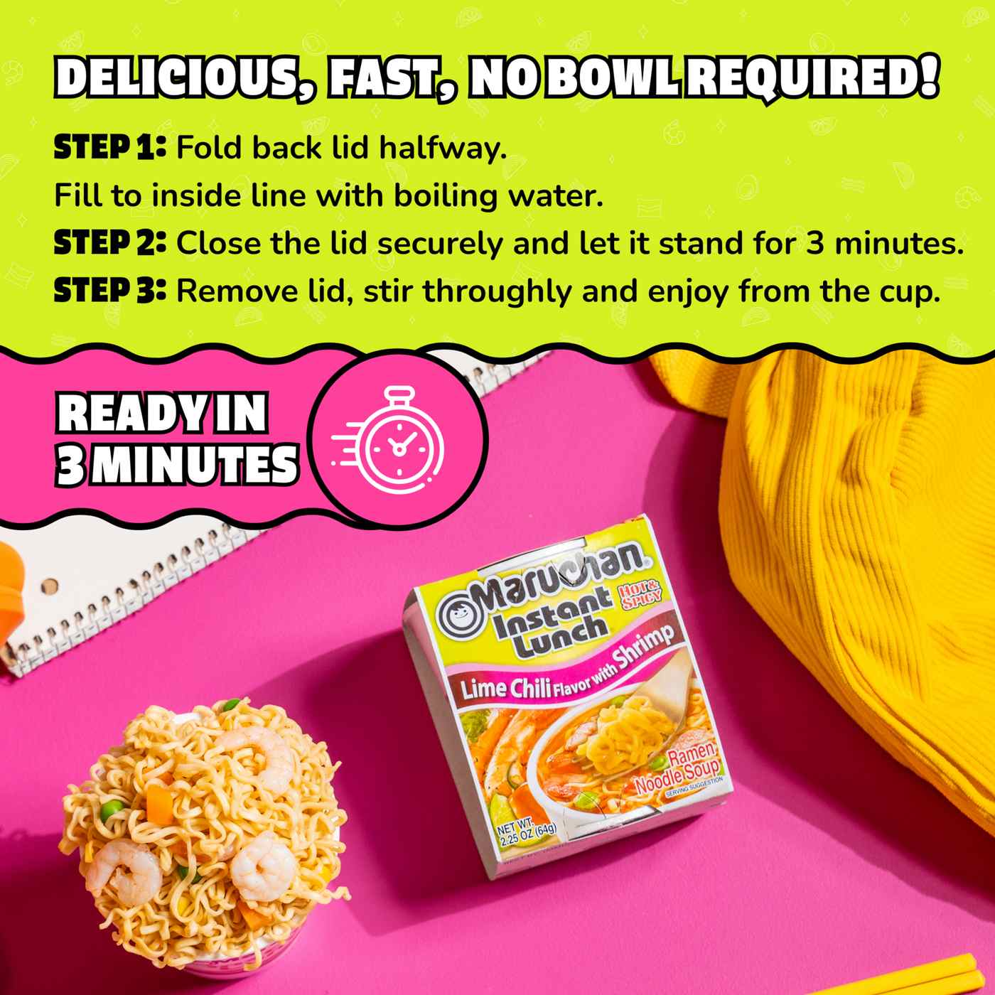 Maruchan Instant Lunch Ramen Noodle Soup - Lime Chili Flavor with Shrimp; image 5 of 6