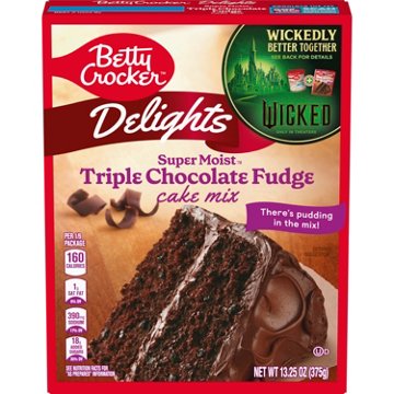Betty Crocker Super Moist Triple Chocolate Fudge Cake Mix, 13.25 oz