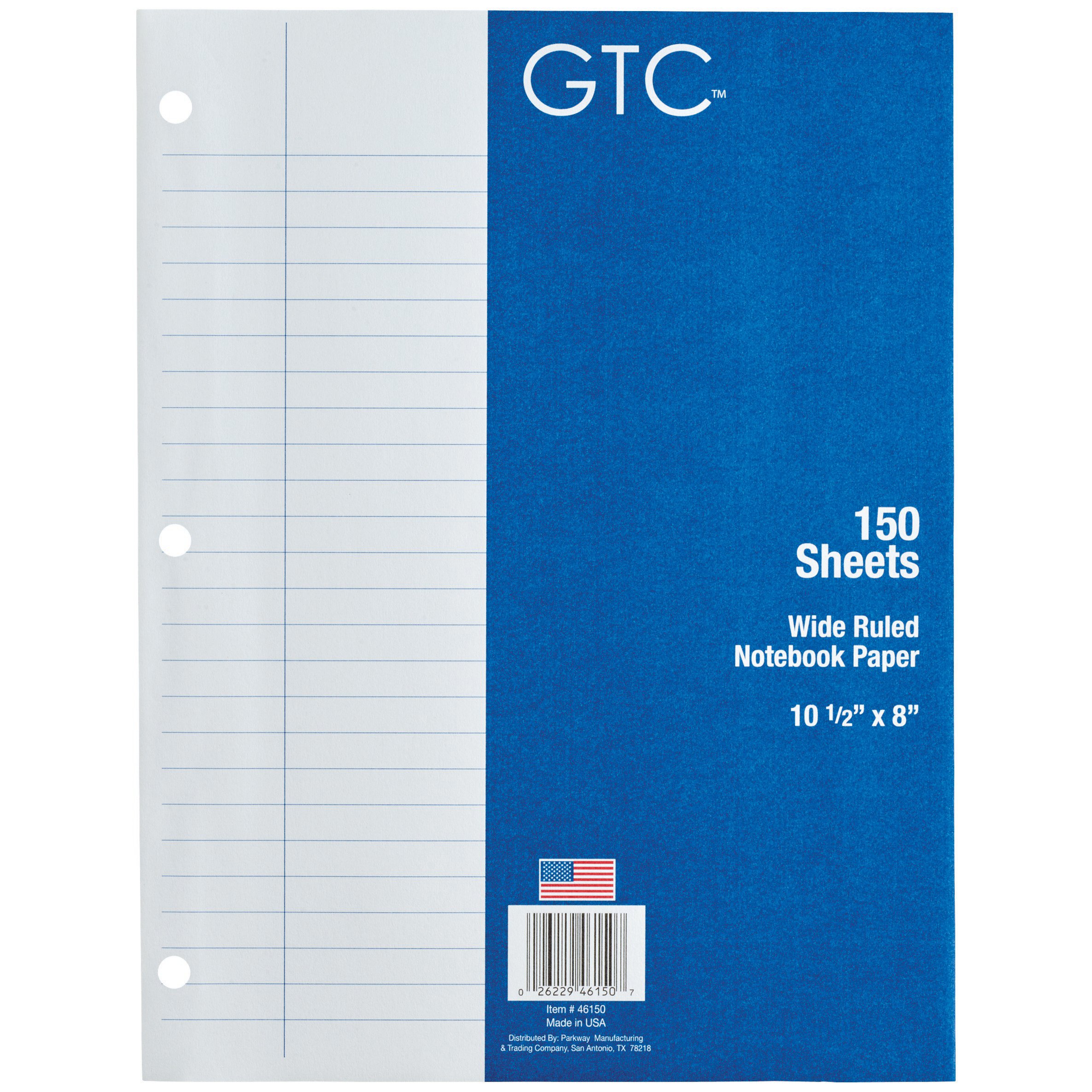 GTC Wide Ruled LooseLeaf Notebook Paper, 101/2 in x 8 in Shop