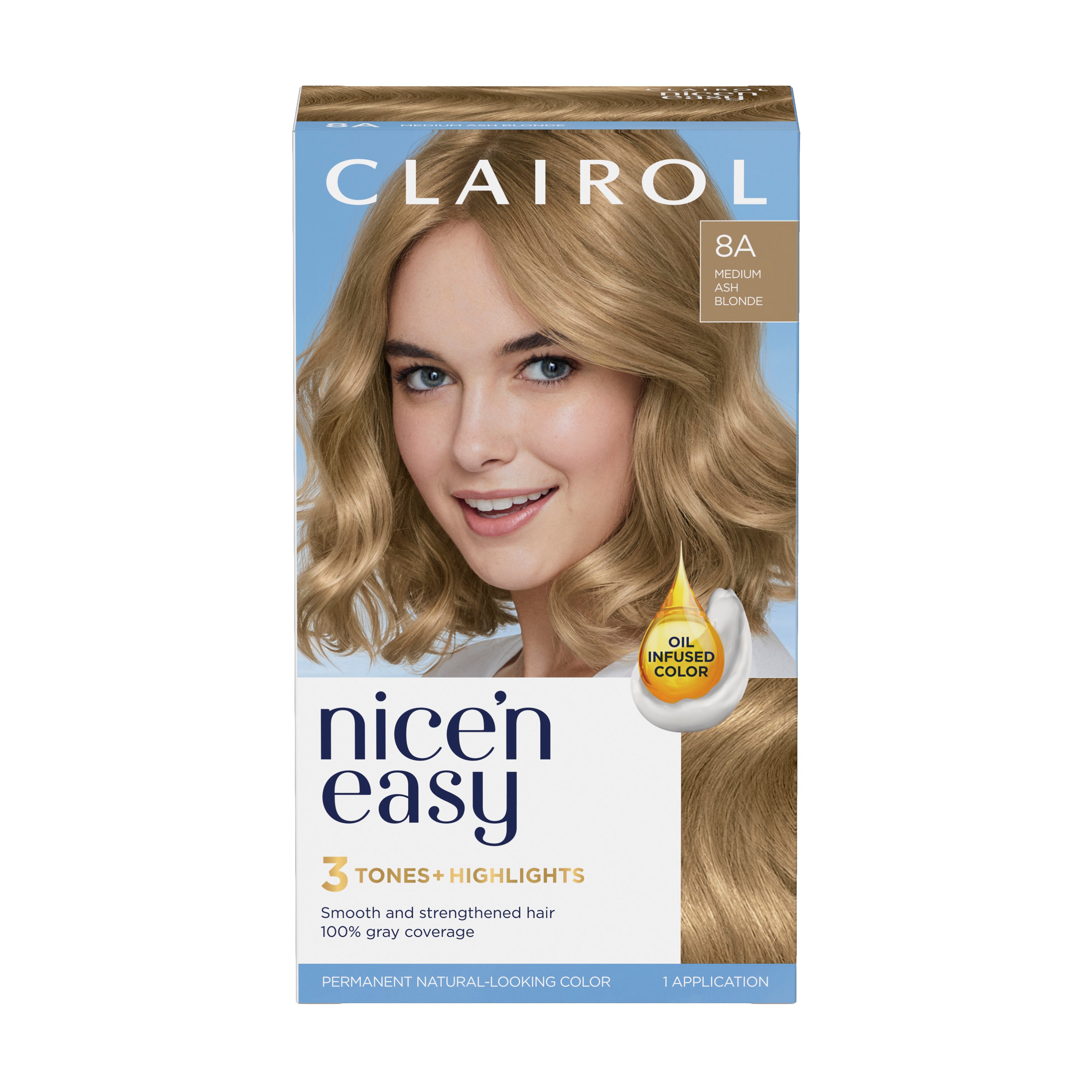 Clairol Nice 'N Easy Permanent Hair Color - 8A Medium Ash Blonde - Shop ...