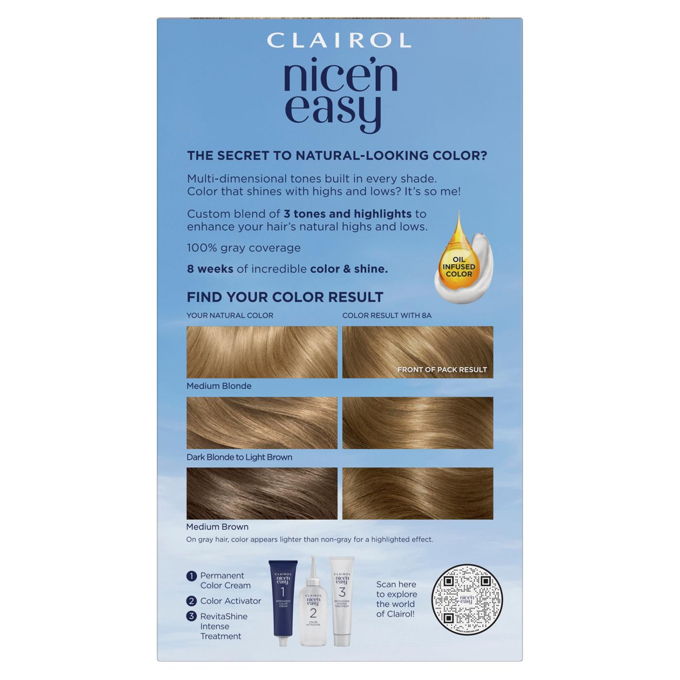 Clairol Nice 'N Easy Permanent Hair Color - 8A Medium Ash Blonde; image 5 of 10