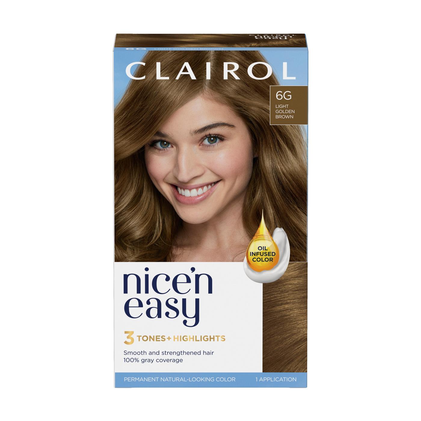 Clairol Nice 'N Easy Permanent Hair Color - 6G Light Golden Brown; image 1 of 10