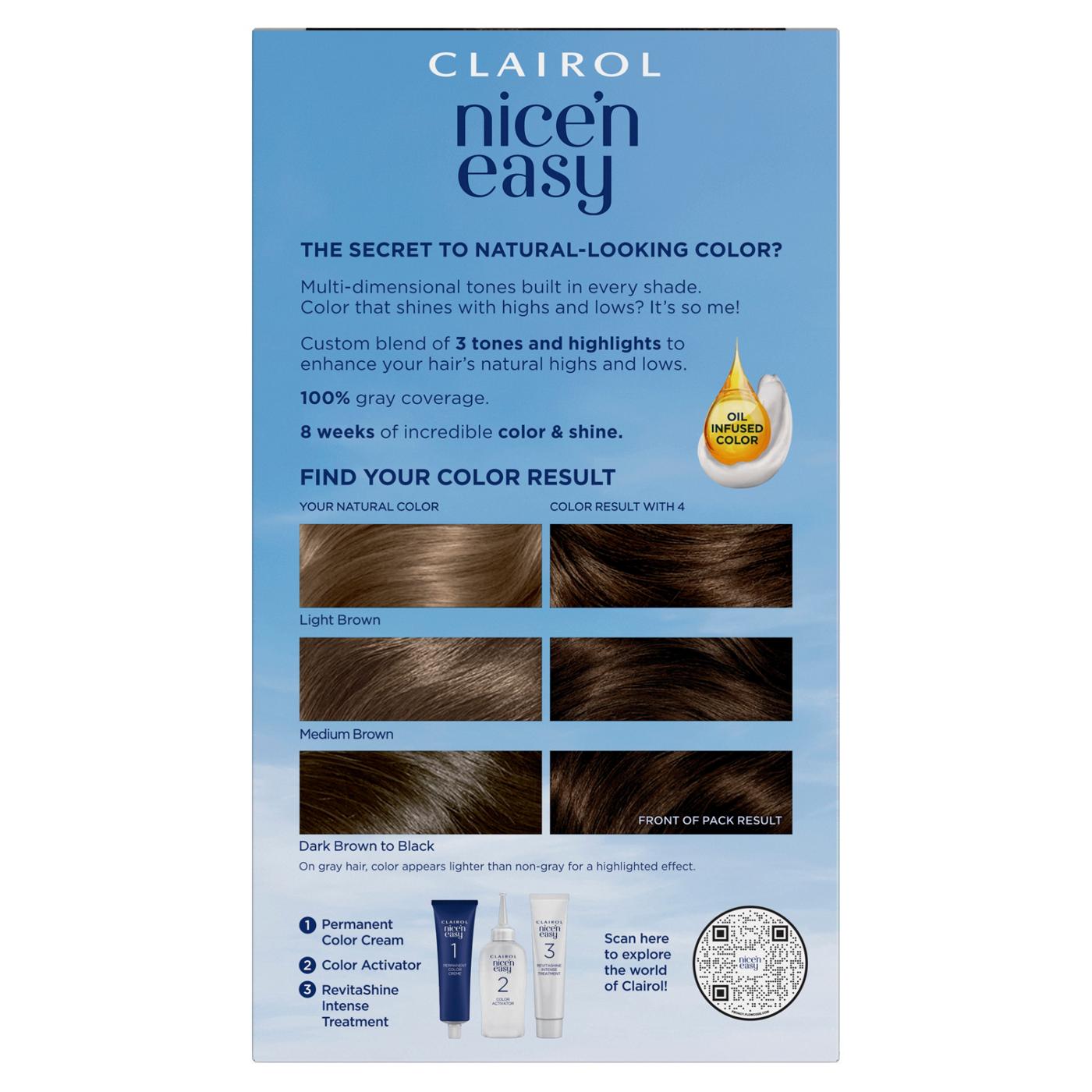 Clairol Nice 'N Easy Permanent Hair Color - 4 Dark Brown; image 7 of 10