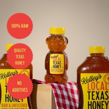 Kelley's Raw Unfiltered Local Texas Honey, 12 oz