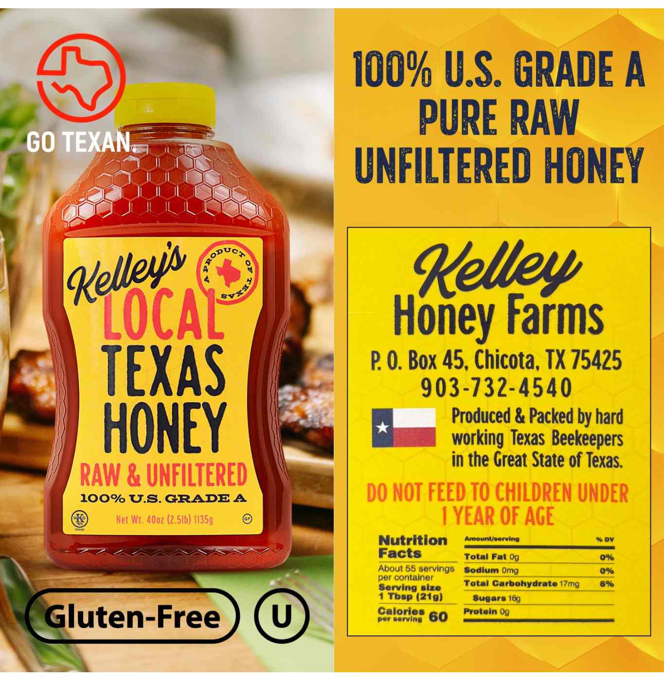 Kelley's Raw Unfiltered Local Texas Honey; image 3 of 5