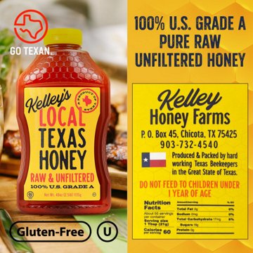 Kelley's Raw Unfiltered Local Texas Honey, 40 oz