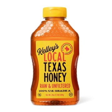 Kelley's Raw Unfiltered Local Texas Honey, 24 oz