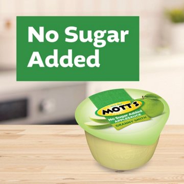 Mott's No Sugar Added Granny Smith Applesauce 6 pk Cups, 3.9 oz