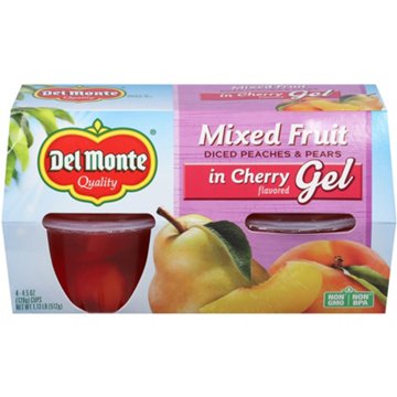 Del Monte Fruit & Gel Mixed Fruit in Cherry Gel, 4 ct