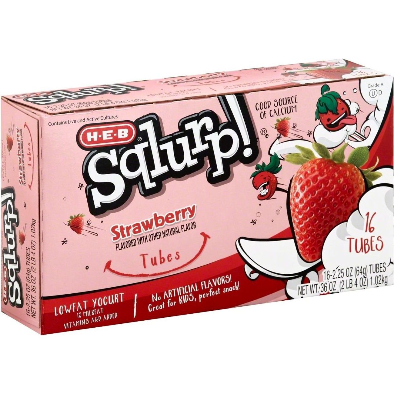 HEB Sqlurp! LowFat Strawberry Yogurt Tubes Shop Yogurt at HEB