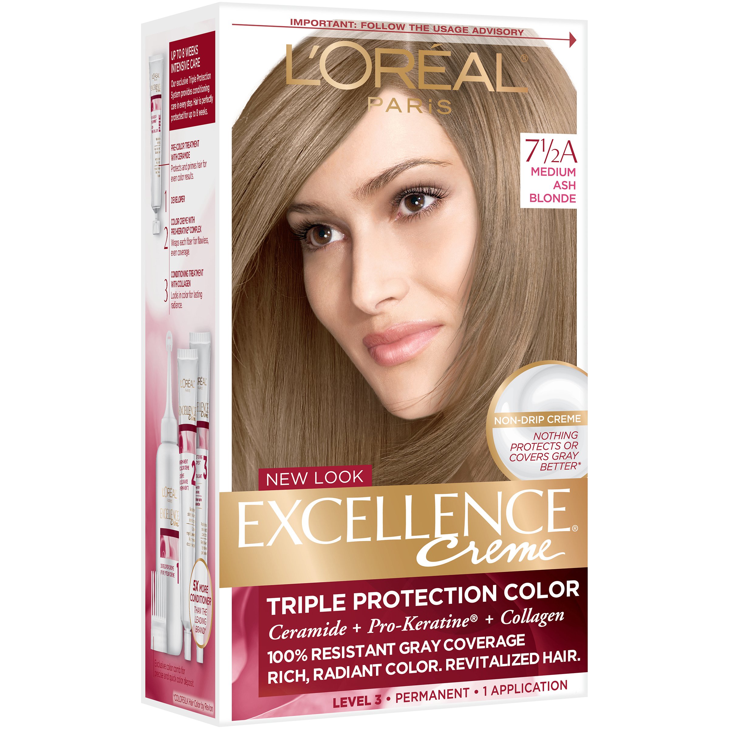 Placeret Museum Modig L'Oréal Paris Excellence Créme Permanent Hair Color, 7.5A Medium Ash Blonde  - Shop Hair Color at H-E-B