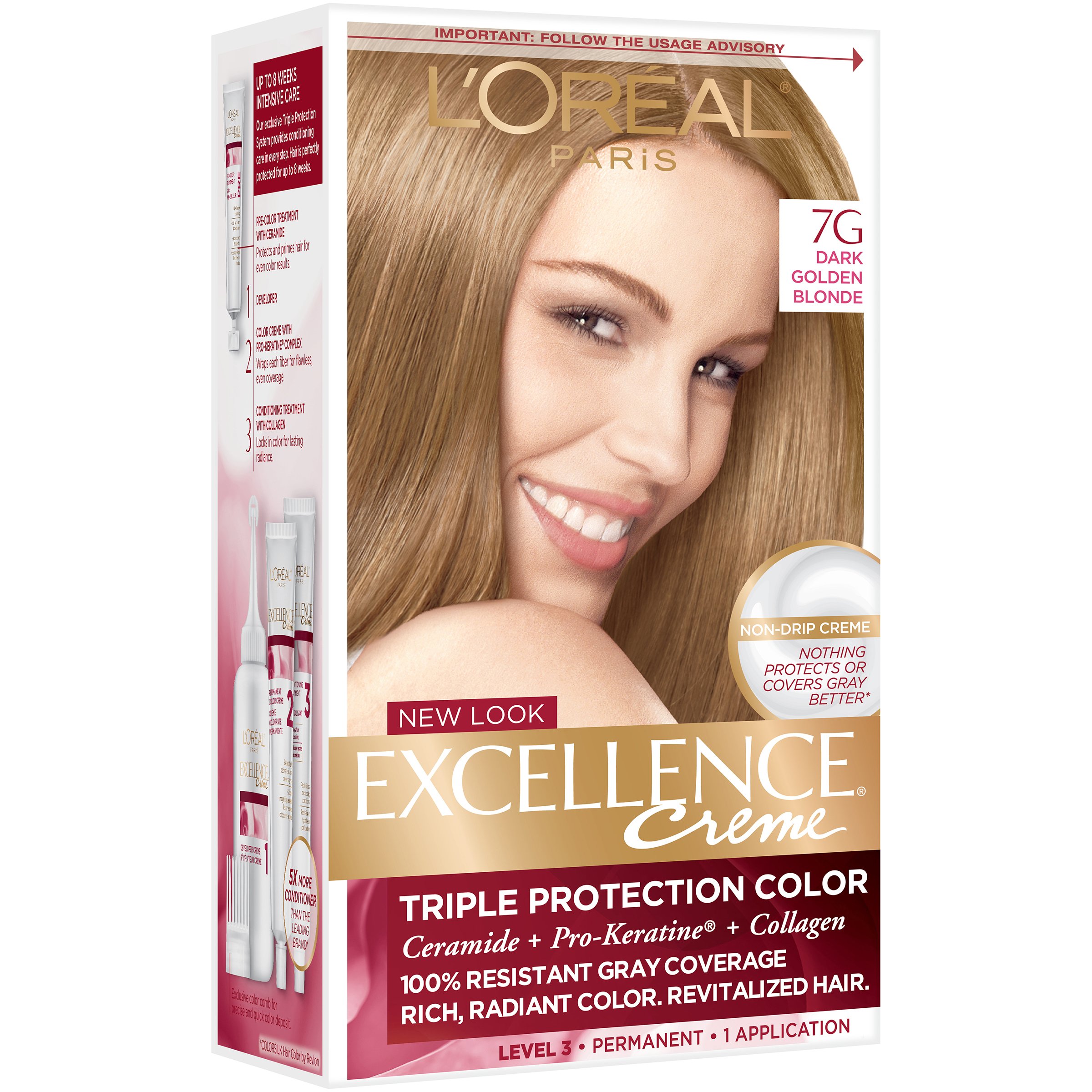 Loreal Paris Excellence Créme Permanent Hair Color 7g Dark Golden 