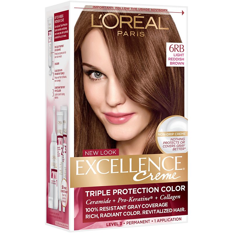 L'Oréal Paris Excellence Créme Permanent Hair Color, 6RB Light Reddish Brown  - Shop Hair Care at H-E-B