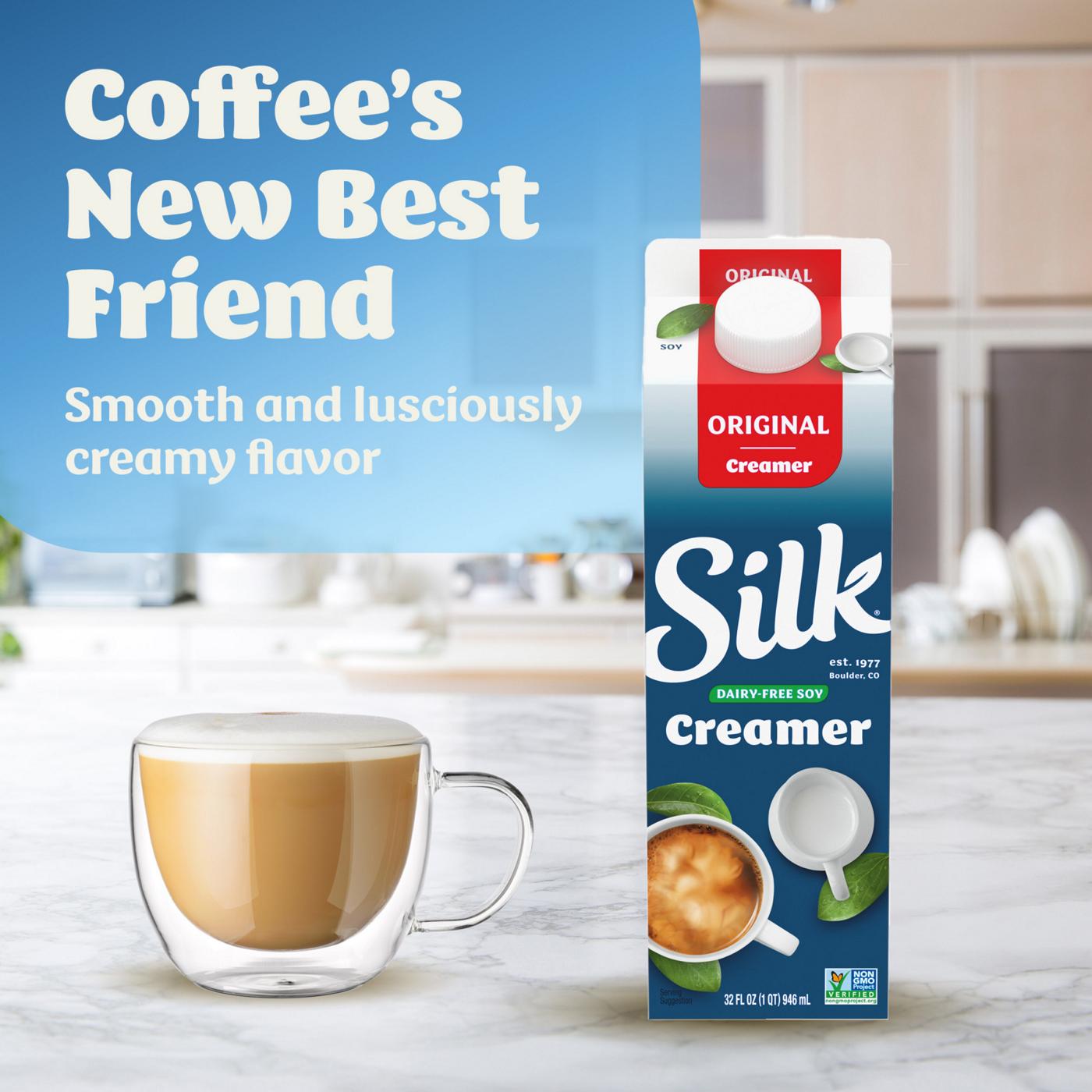 Silk Dairy-Free Soy Milk Coffee Creamer - Original; image 5 of 9