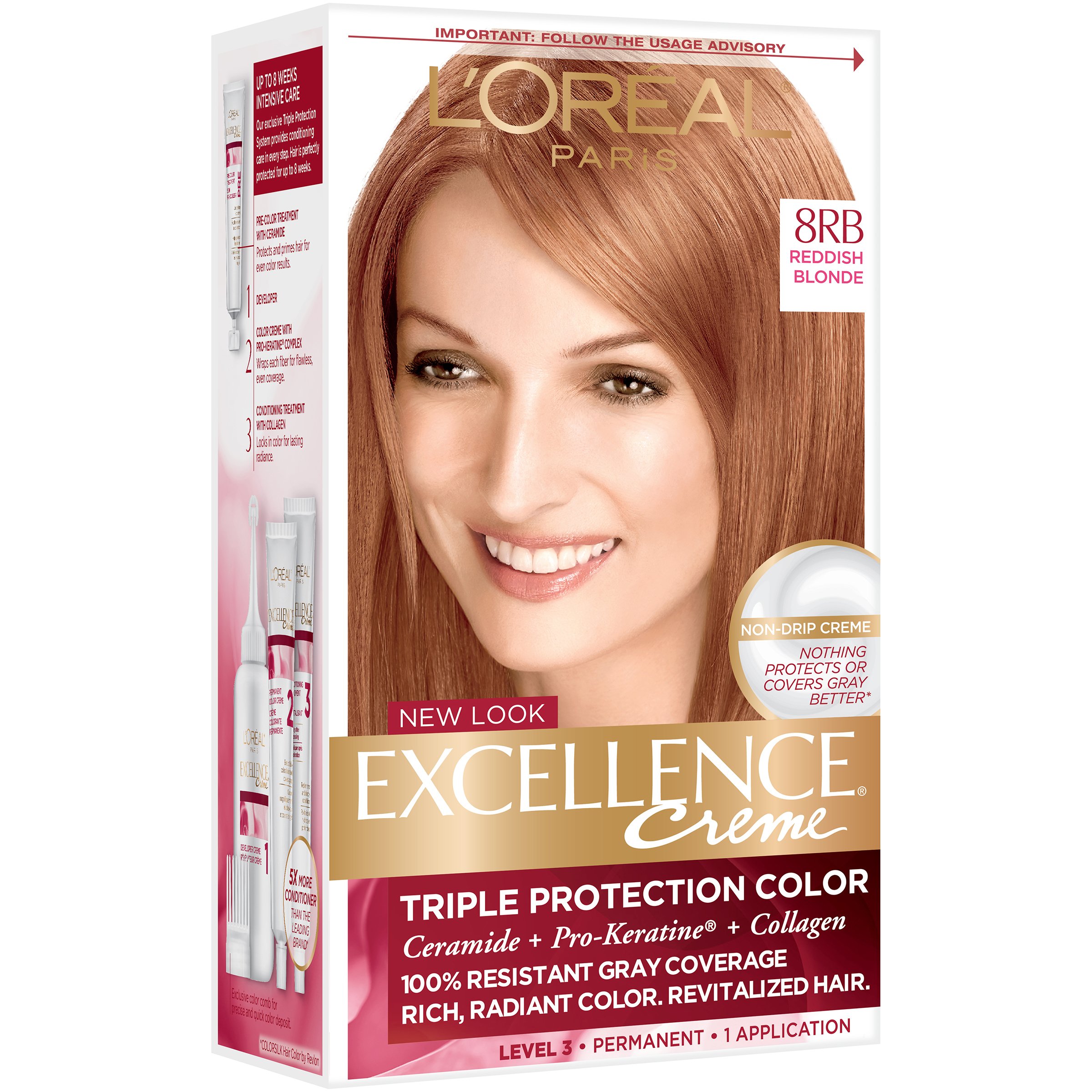 L'Oréal Paris Excellence Créme Permanent Hair Color, 8RB Medium Reddish Blonde - Shop Hair Care H-E-B