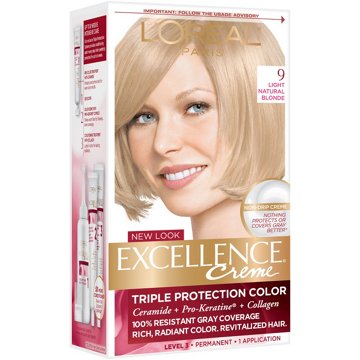 L'Oréal Paris Excellence Créme Permanent Hair Color, 9 Light Natural Blonde