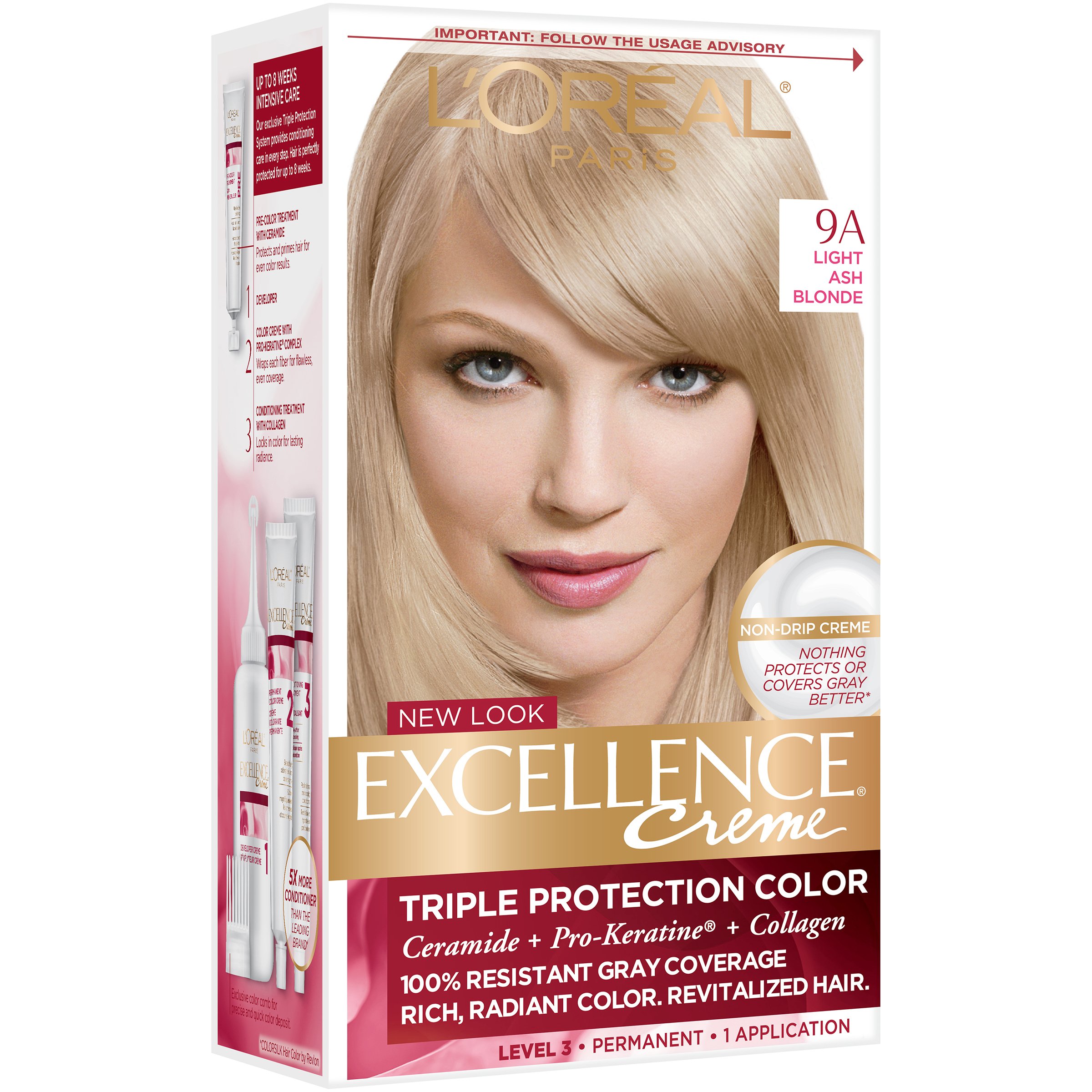 L'Oréal Paris Excellence Créme Permanent Hair Color, 9A Light Ash Blonde -  Shop Hair Color at H-E-B