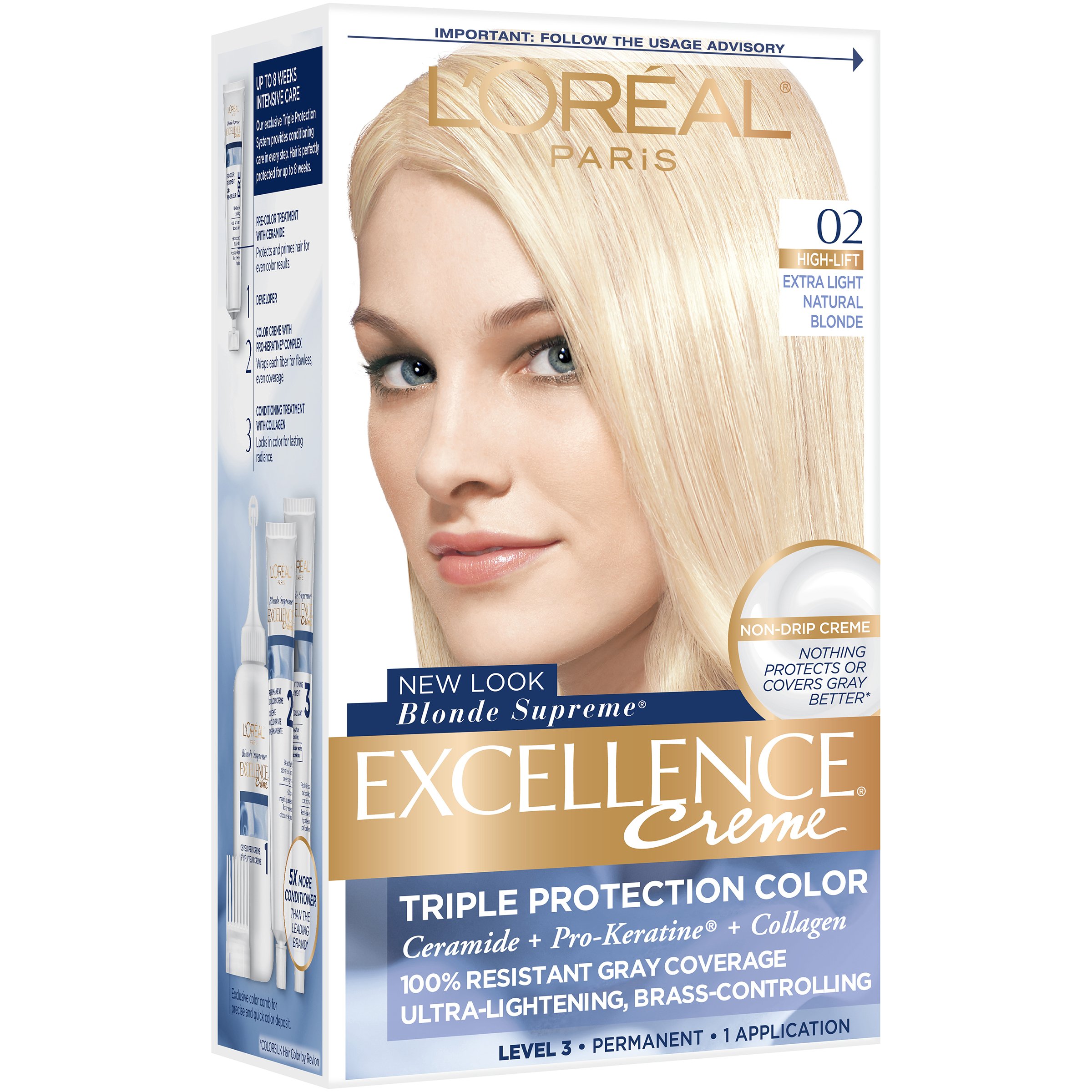 L'Oreal Paris Excellence Créme Permanent Hair Color, 02 Extra Light Na...