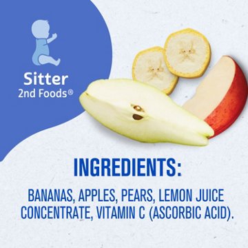Gerber Stage 2 Baby Food - Banana Apple & Pear, 4 oz Tubs