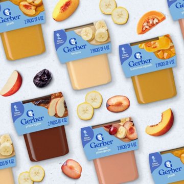 Gerber Stage 2 Baby Food - Banana Blackberry & Blueberry, 4 oz Tubs, 2 pk