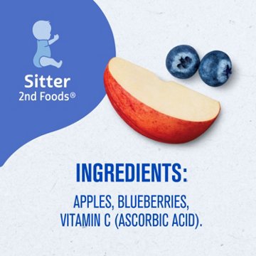Gerber Stage 2 Baby Food - Apple Blueberry, 4 oz Tubs
