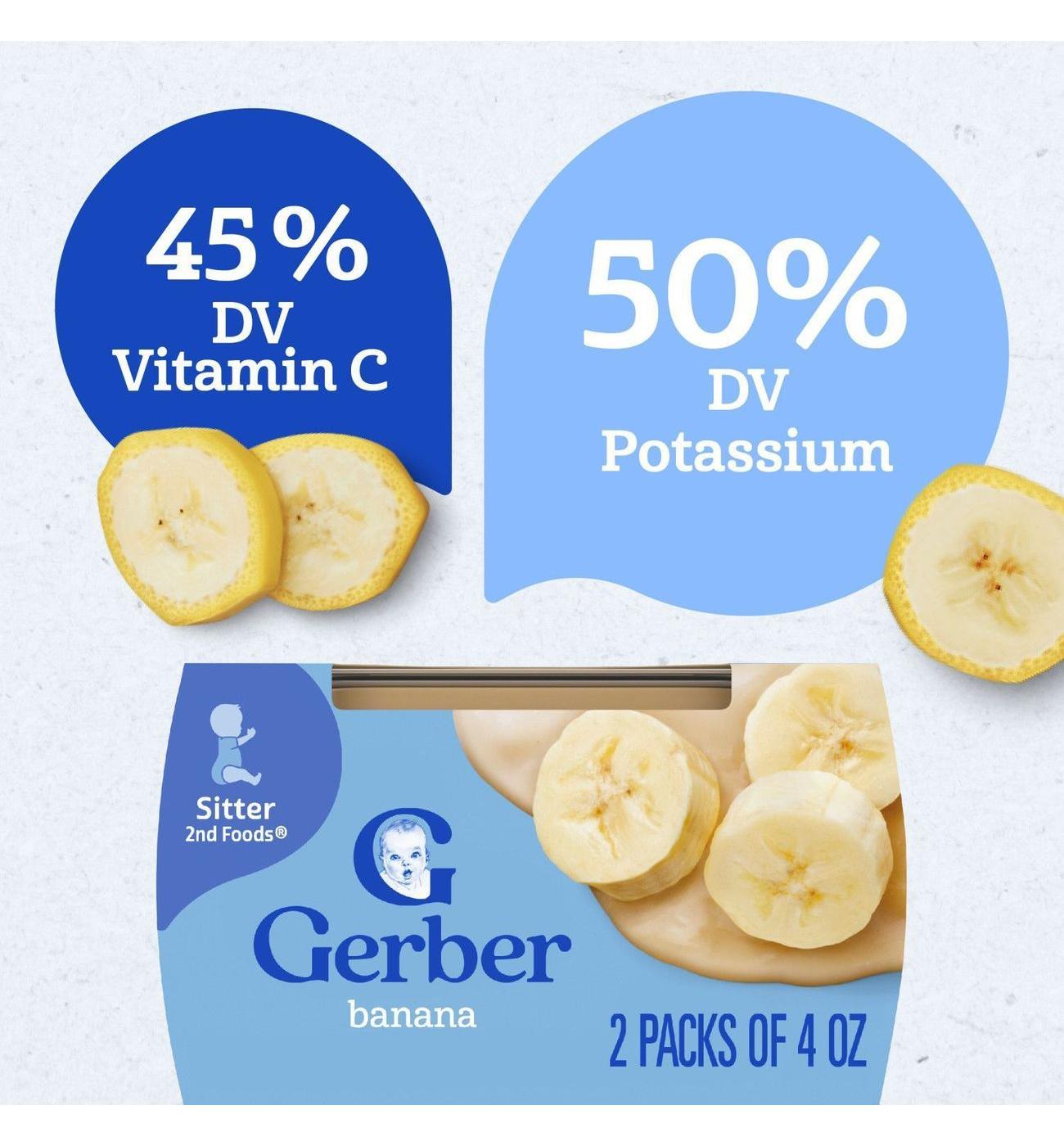 Gerber Stage 2 Baby Food - Banana, 4 oz Tubs; image 2 of 8