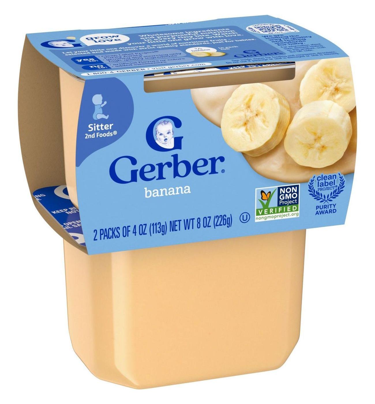 Gerber Stage 2 Baby Food - Banana, 4 oz Tubs; image 7 of 8