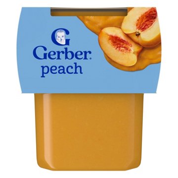 Gerber Stage 2 Baby Food - Peach, 4 oz Tubs