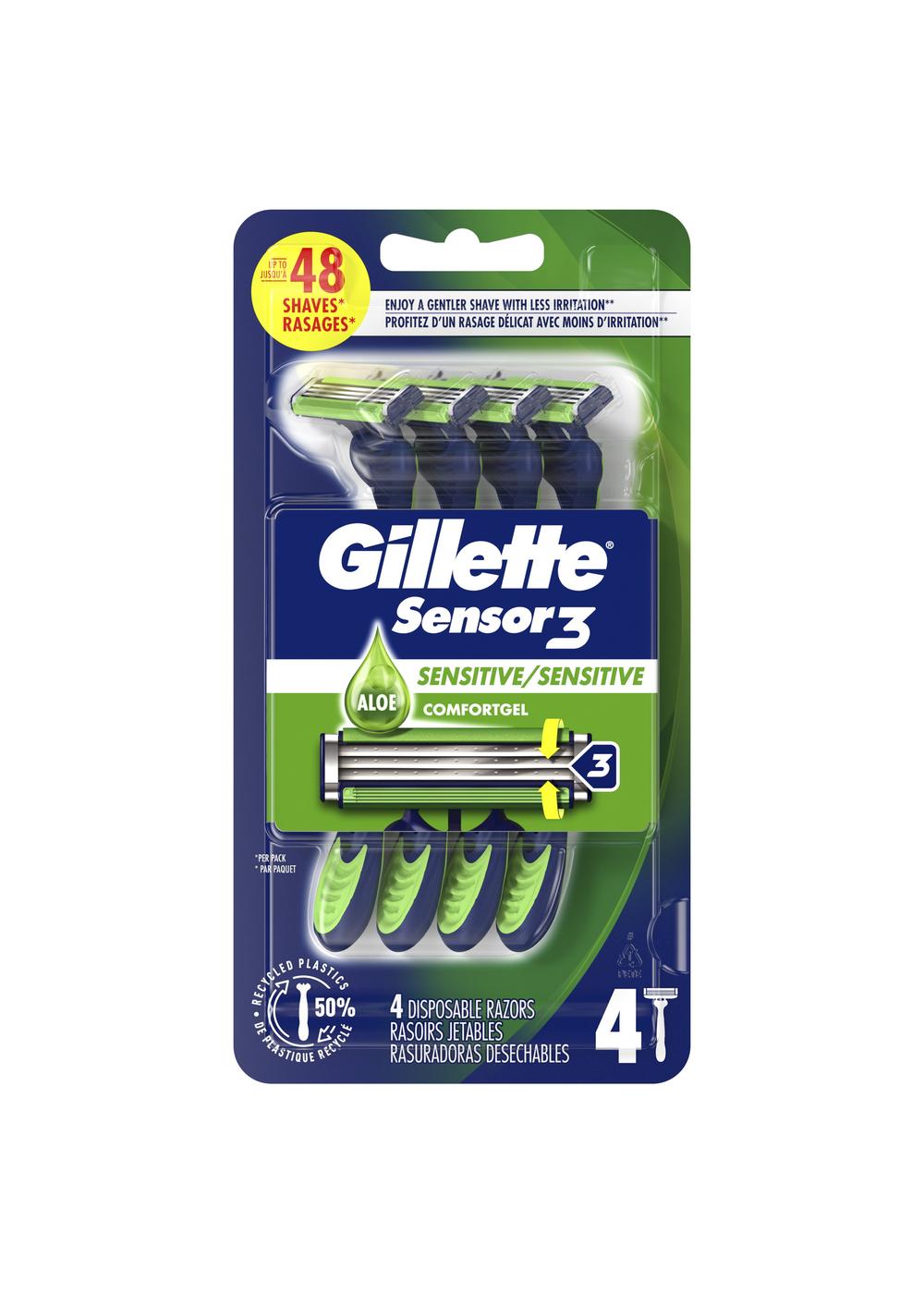 Gillette Sensor3 Sensitive Disposable Razors; image 1 of 9