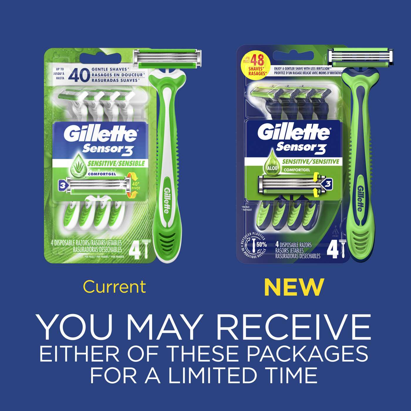 Gillette Sensor3 Sensitive Men's Disposable Razors; image 7 of 10