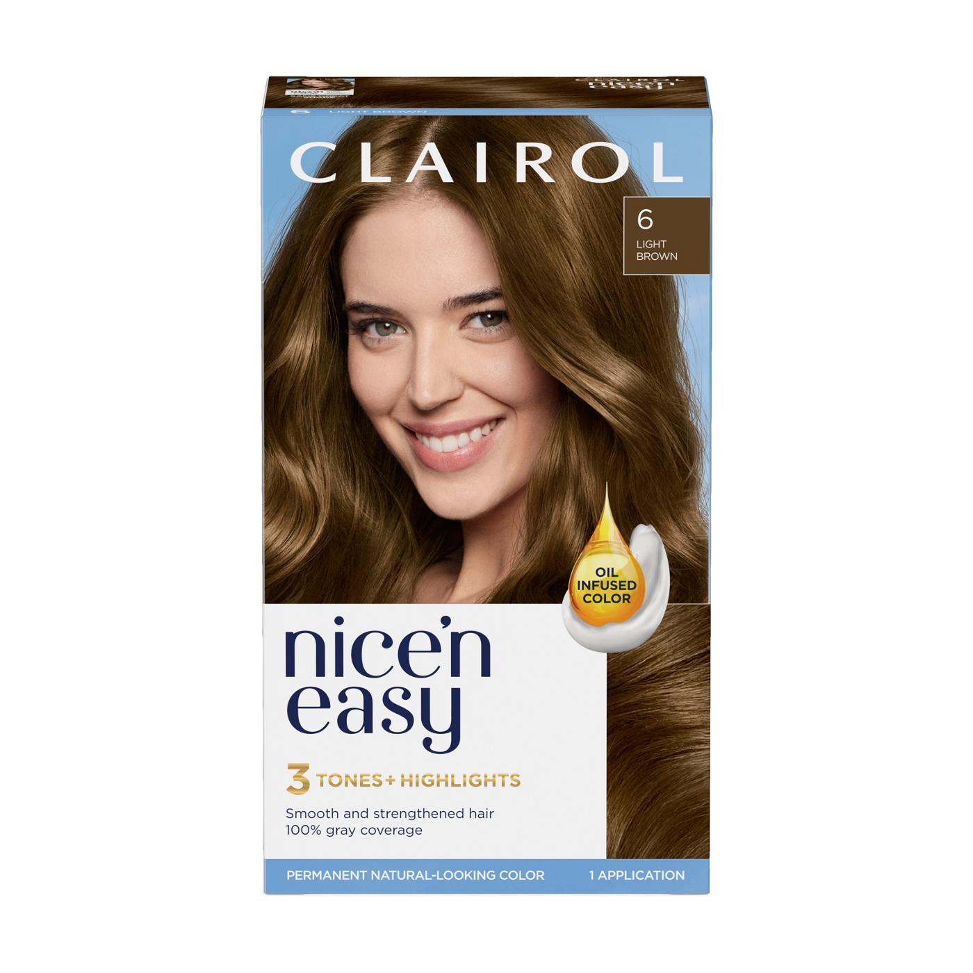 Clairol Nice 'N Easy Permanent Hair color - 6 Light Brown; image 1 of 10