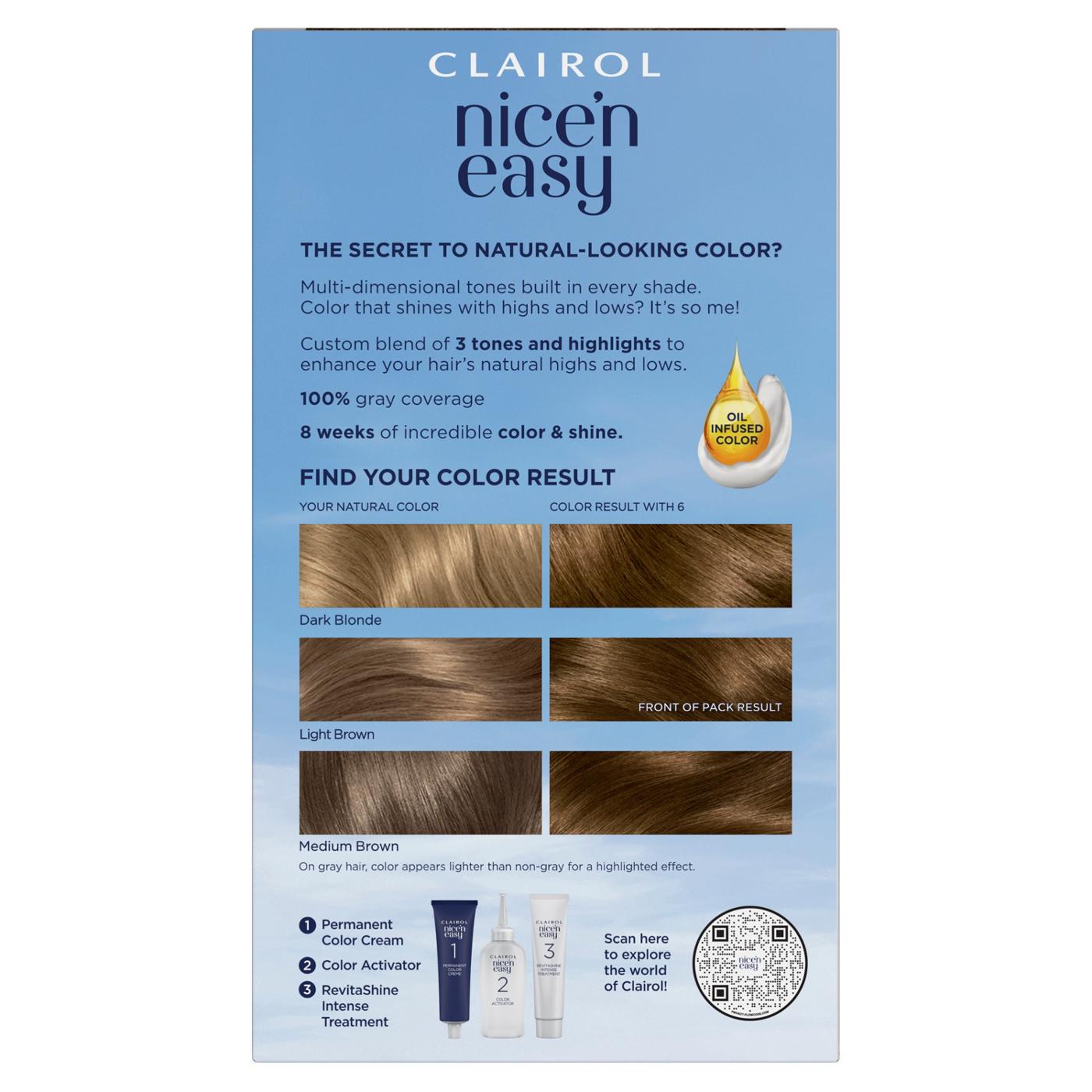 Clairol Nice 'N Easy Permanent Hair color - 6 Light Brown; image 6 of 10