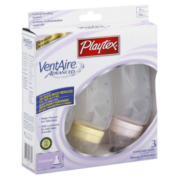Playtex VentAire Advanced Standard with Fast Flow Nipple Bottles