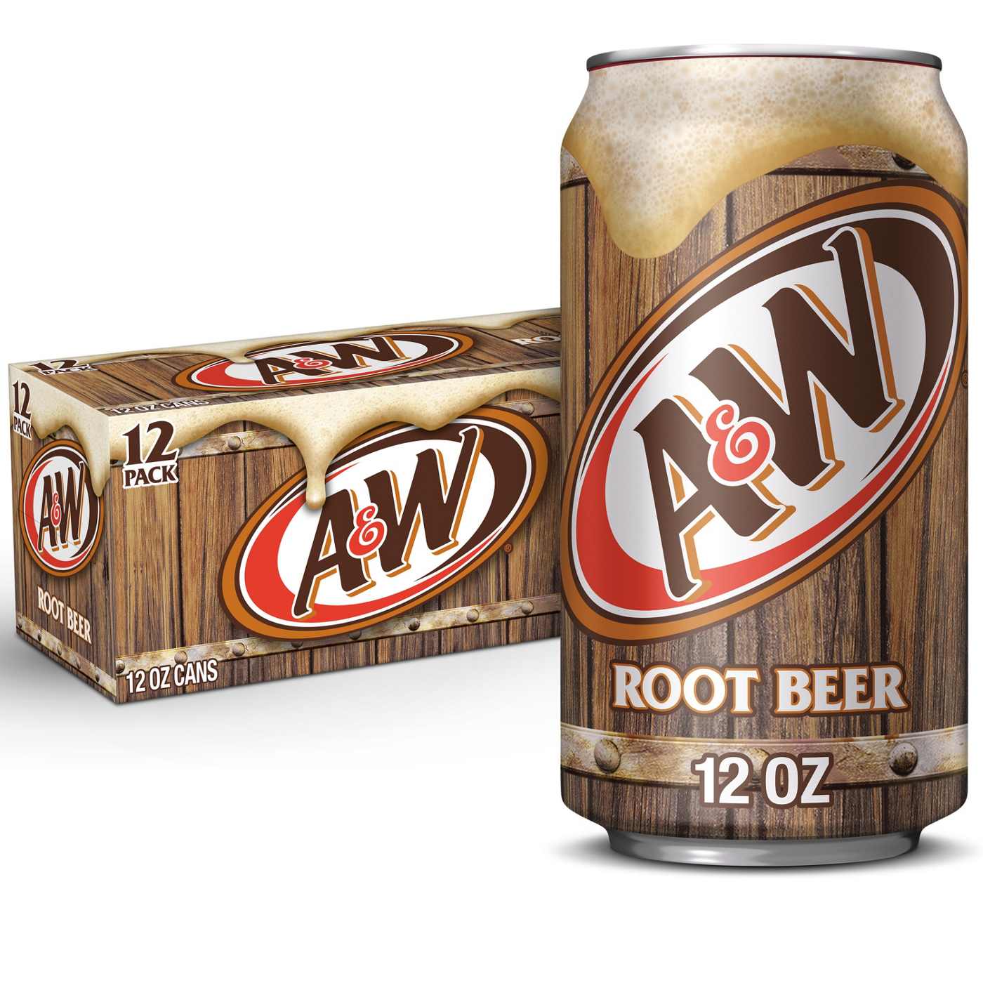A&W Root Beer Caffeine Free Soda 12 pk Cans; image 1 of 6