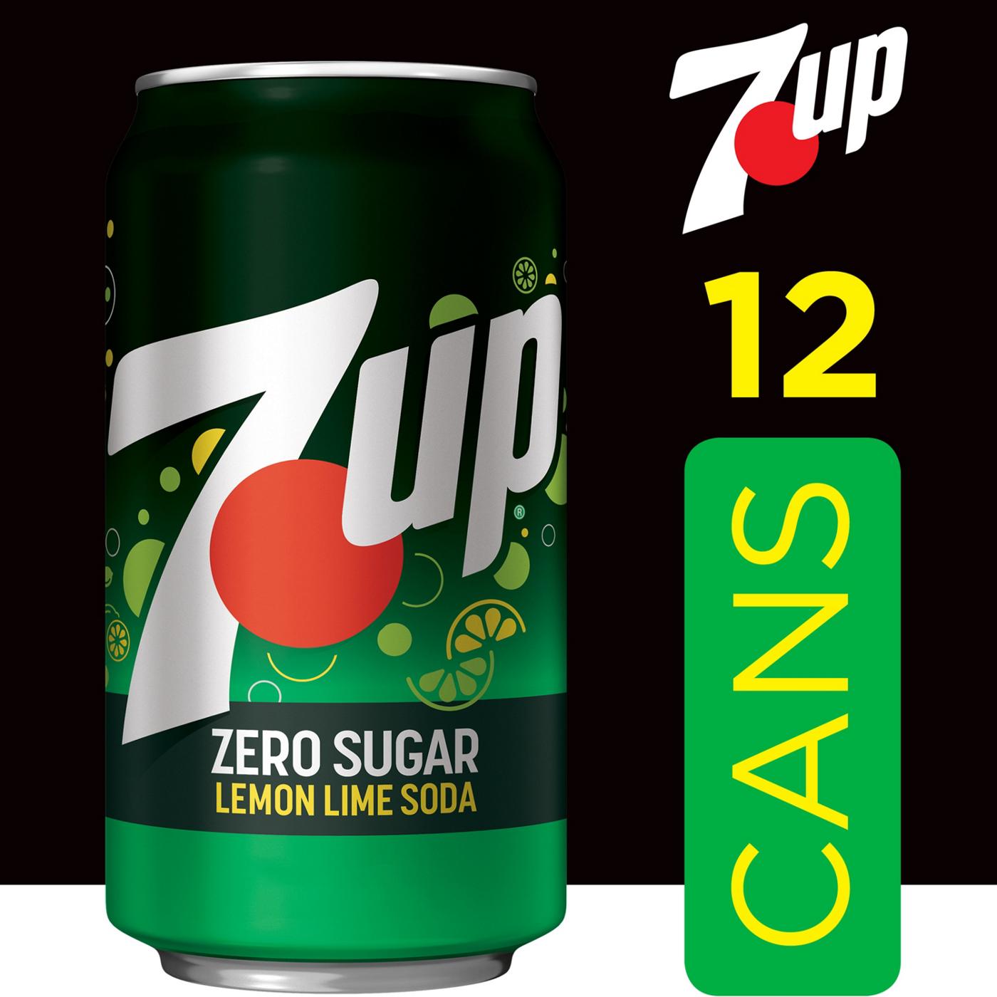 7UP Zero Sugar Lemon Lime Soda 12 pk Cans; image 6 of 6