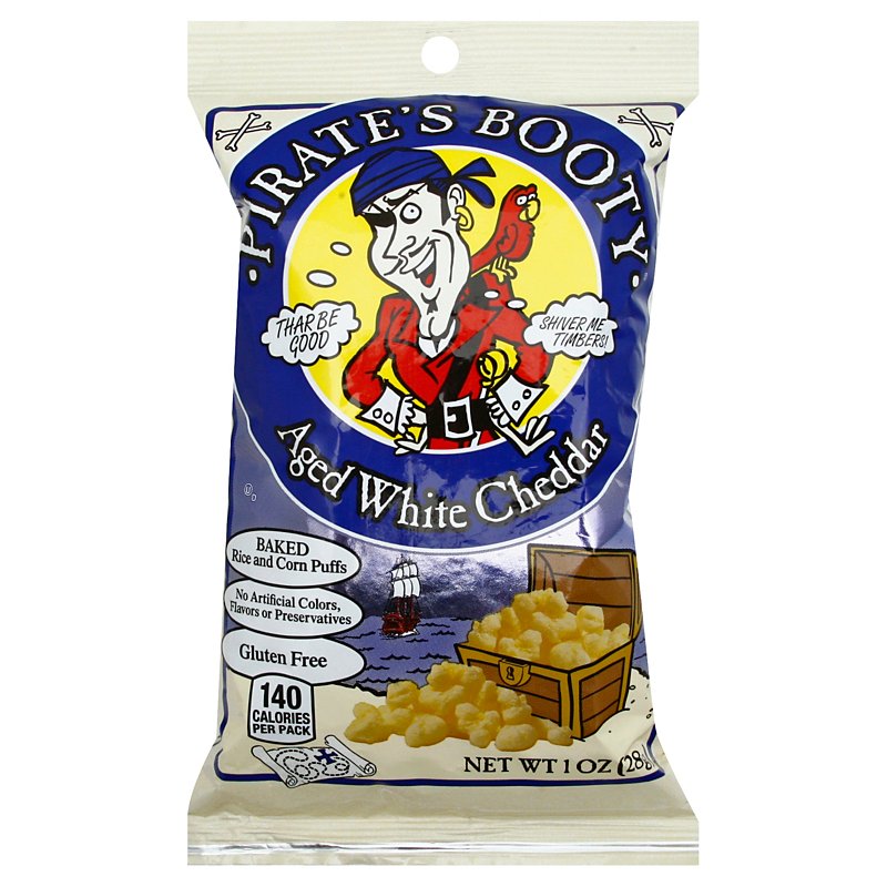 Pirate's Booty Aged White Cheddar Baked Rice and Corn Puffs ...