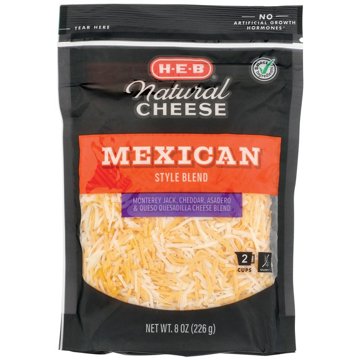 H-E-B Mexican Style Shredded Cheese Blend, 8 oz