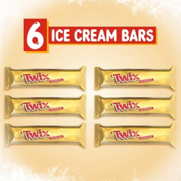 Twix Vanilla Caramel Chocolatey Cookie Ice Cream Bars, 6 ct