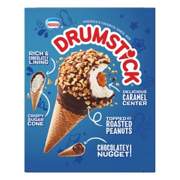 Nestle Drumstick Vanilla Caramel Sundae Cones, 4 ct