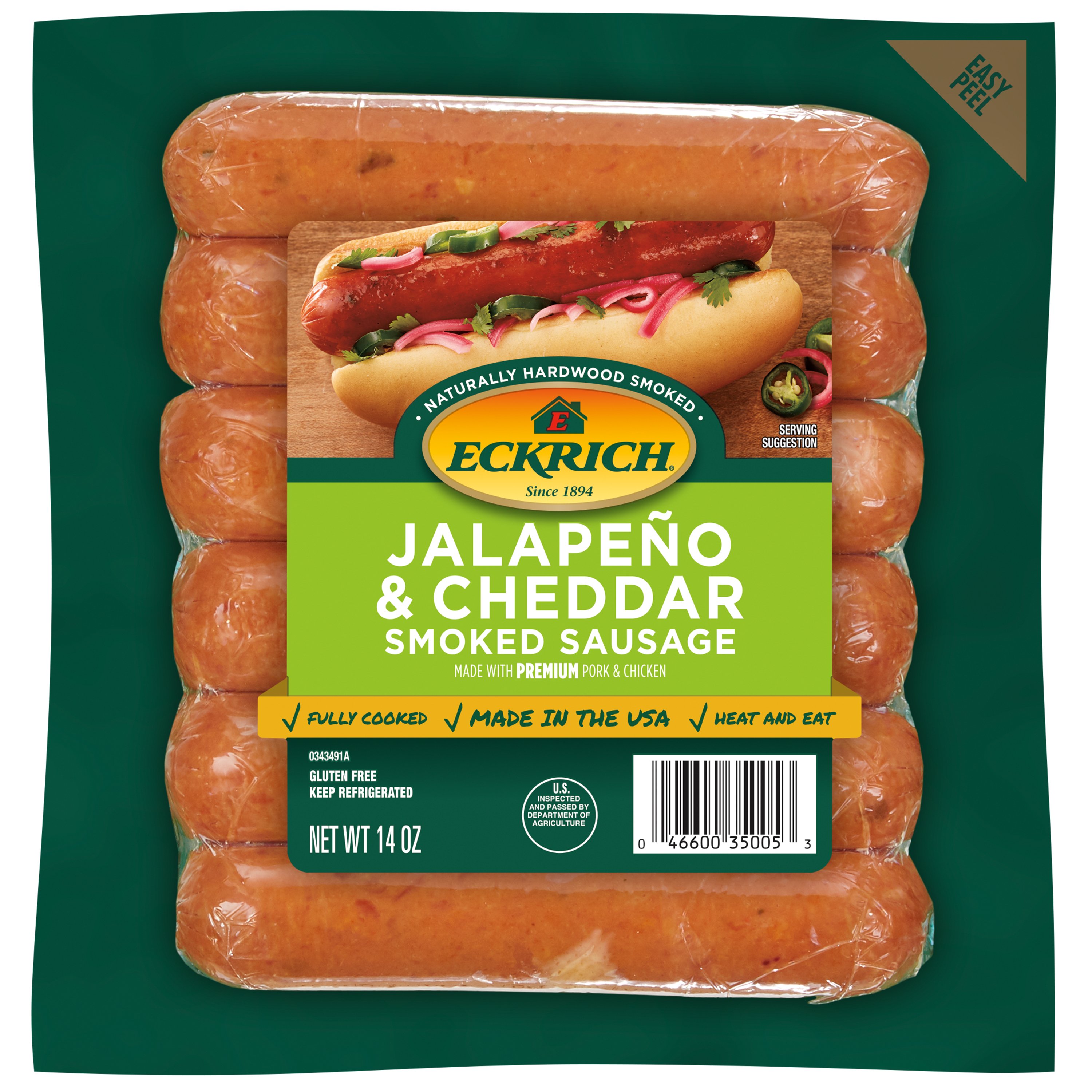 Eckrich Jalapeno & Cheddar Smoked Sausage Links Shop Sausage at HEB