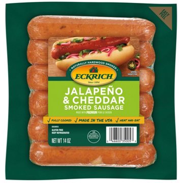 Eckrich Smoked Sausage Links - Jalapeno & Cheddar, 6 ct